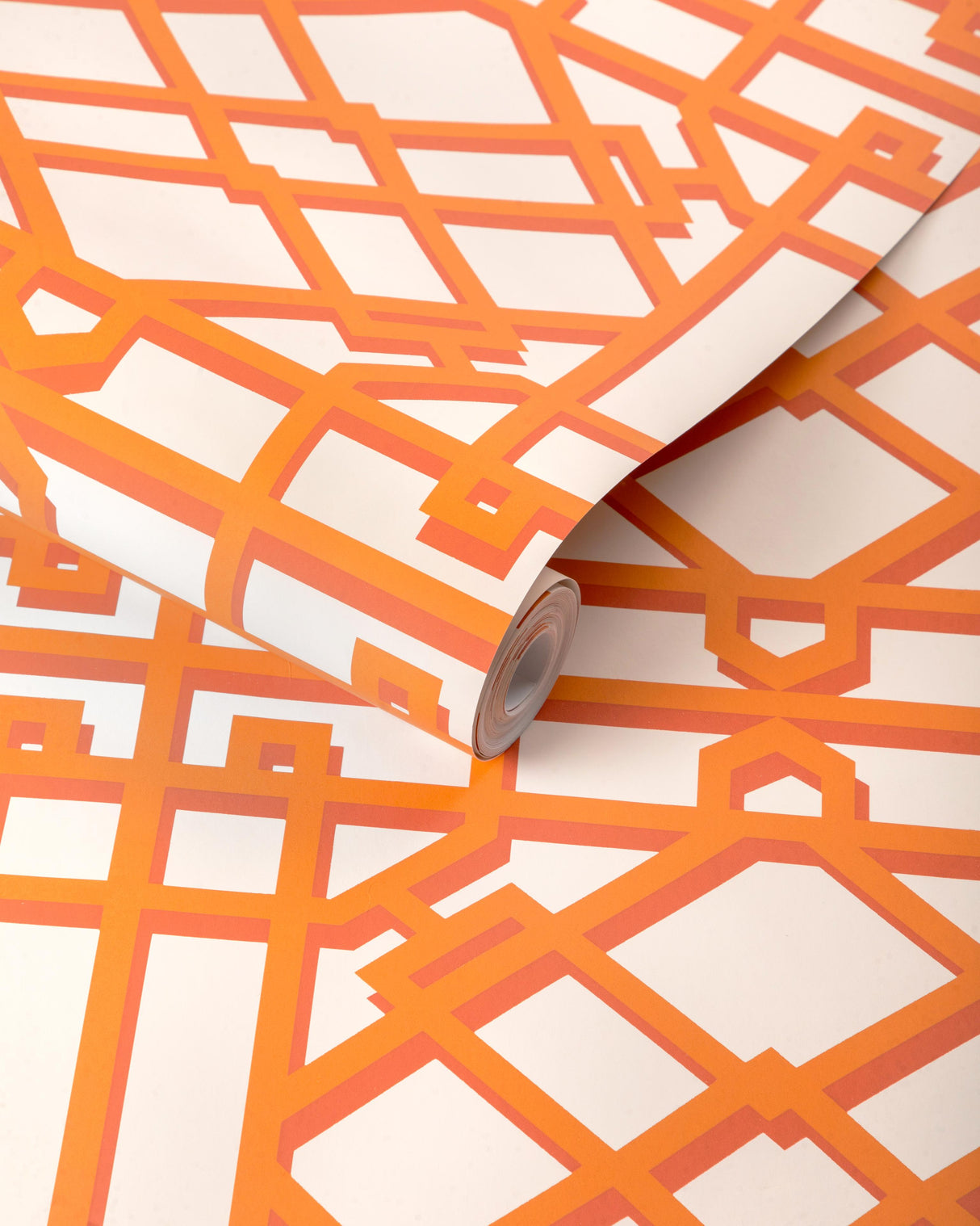 Brunschwig & Fils PAVILION TRELLIS ORANGE Wallpaper