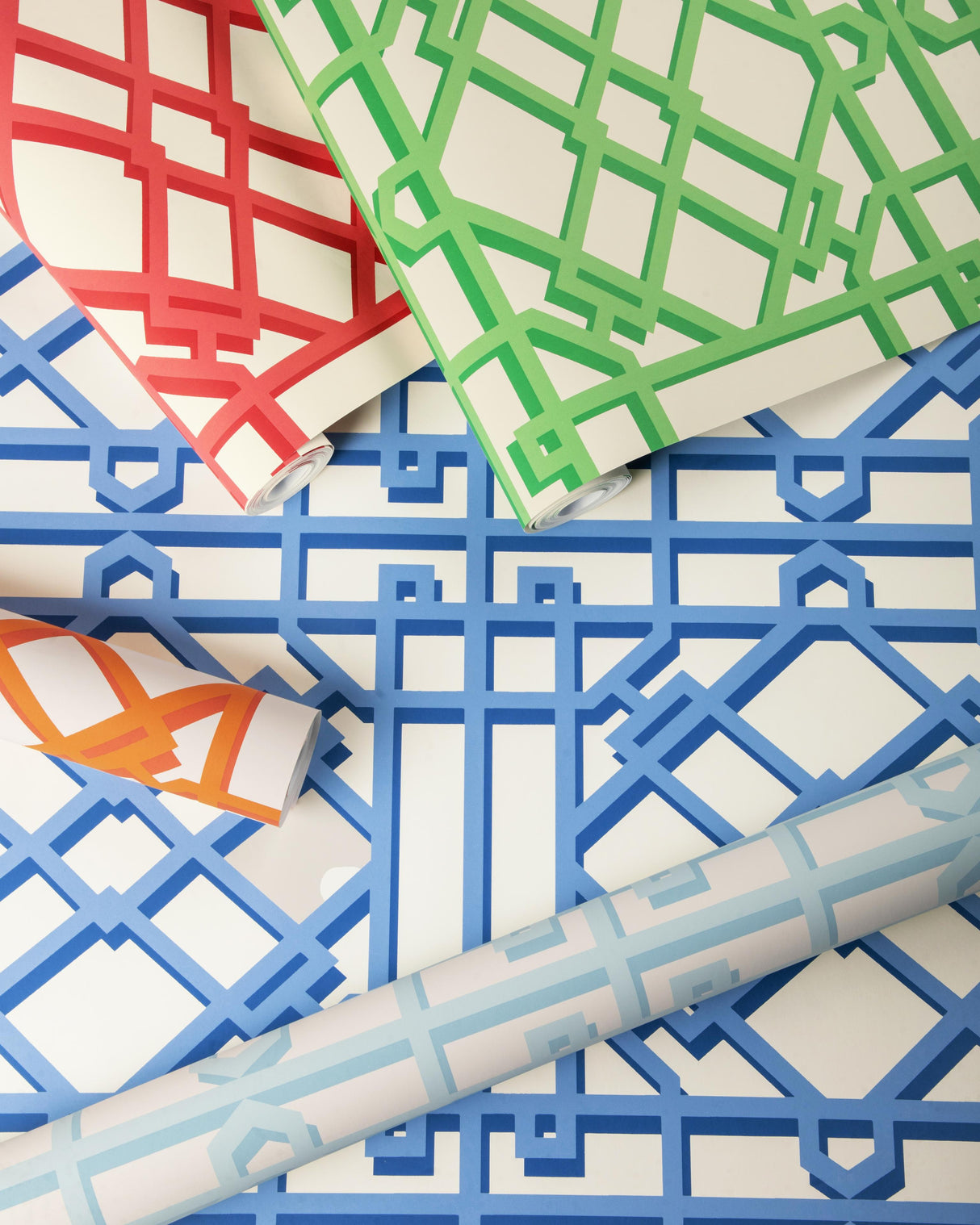 Brunschwig & Fils PAVILION TRELLIS ORANGE Wallpaper