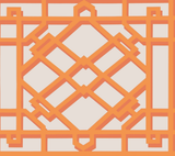 Brunschwig & Fils PAVILION TRELLIS ORANGE Wallpaper