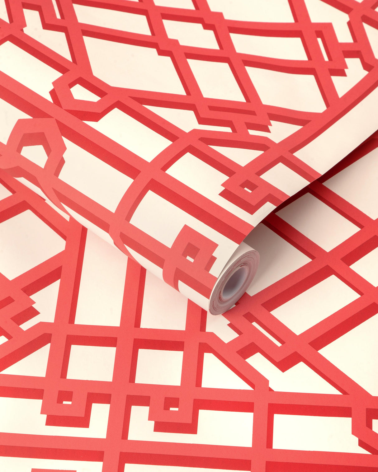 Brunschwig & Fils PAVILION TRELLIS RED Wallpaper