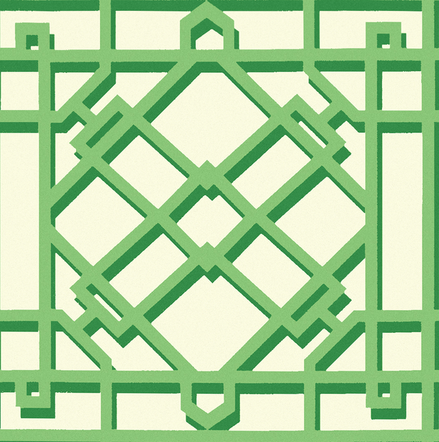 Brunschwig & Fils PAVILION TRELLIS LEAF Wallpaper