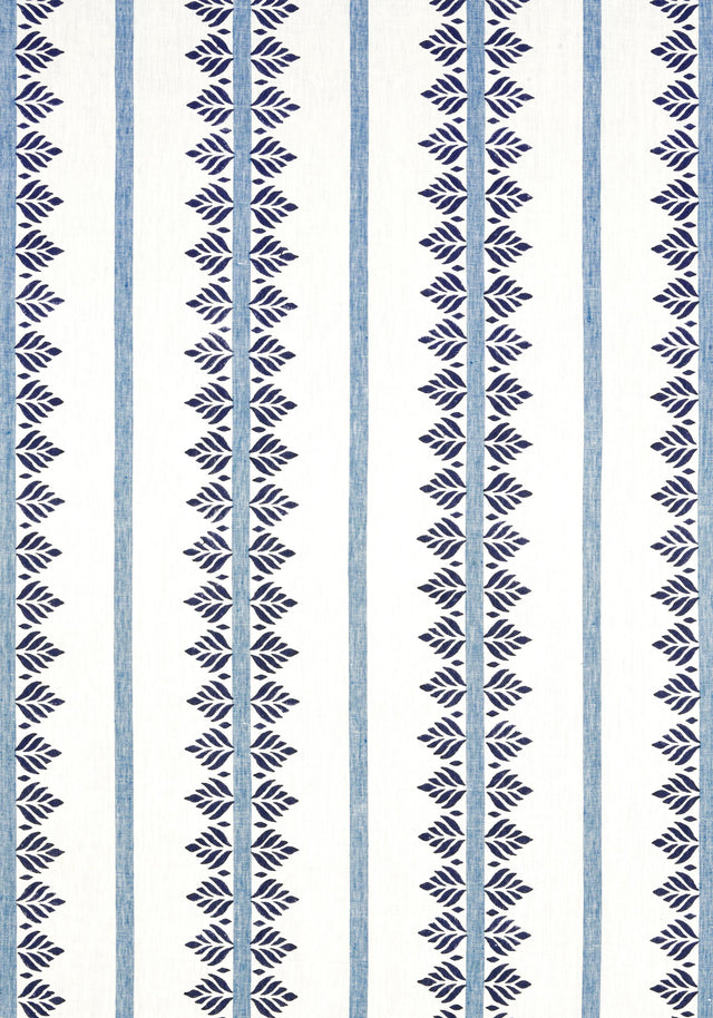 Anna French FERN STRIPE Navy Fabric