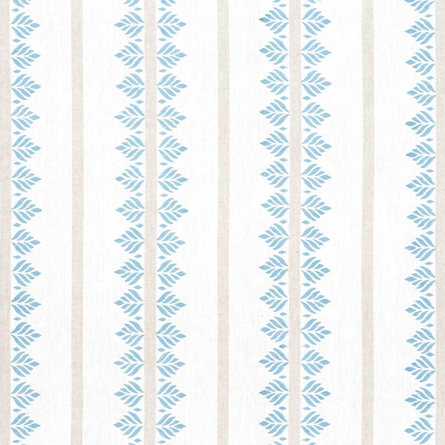 Anna French Fern Stripe Spa Blue Fabric