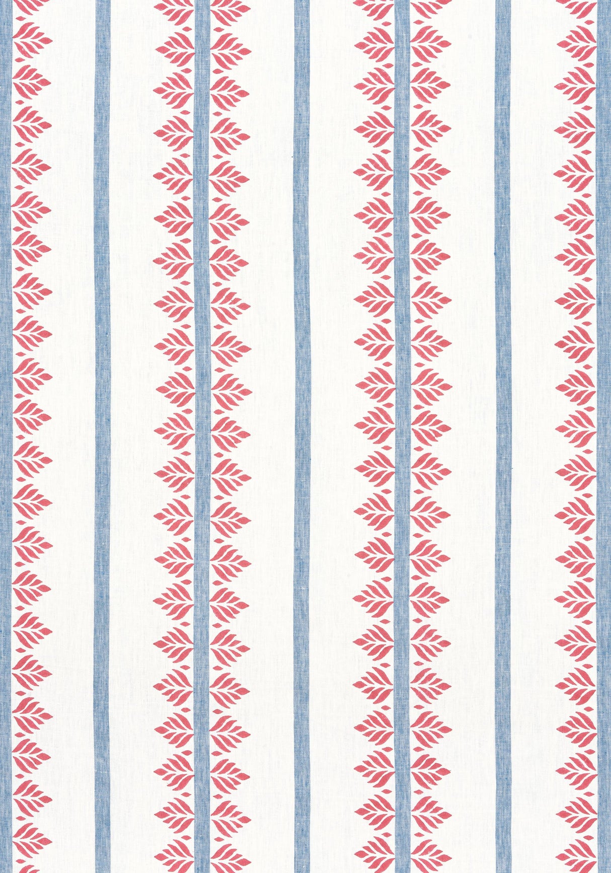Anna French FERN STRIPE Red and Blue Fabric
