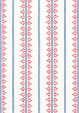 Anna French FERN STRIPE Red and Blue Fabric