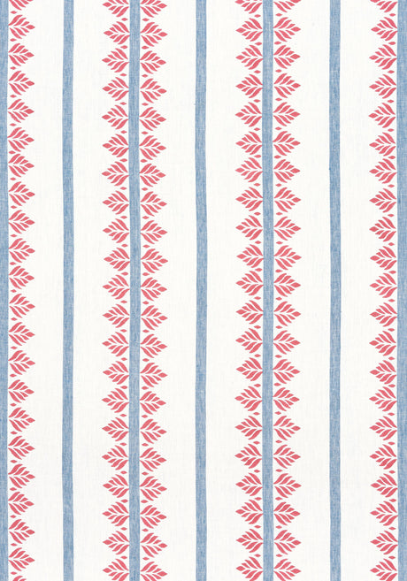 Anna French FERN STRIPE Red and Blue Fabric