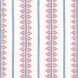 Anna French Fern Stripe Red And Blue Fabric