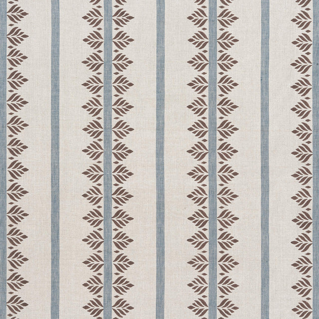 Anna French Fern Stripe Brown And Slate Fabric