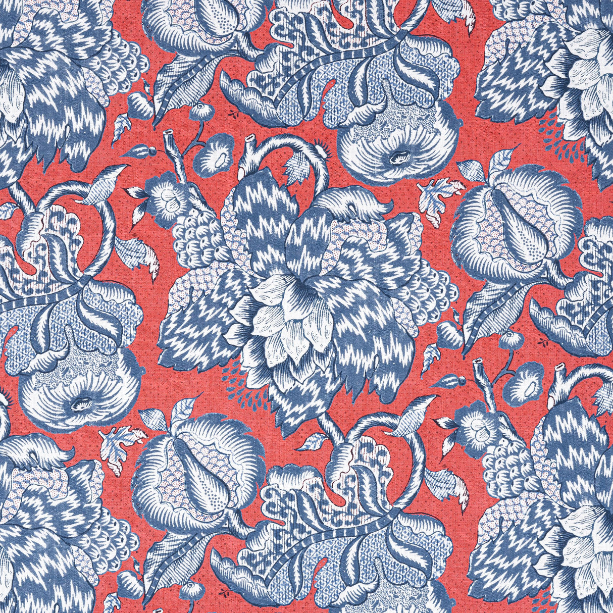 Anna French Westmont Red And Blue Fabric