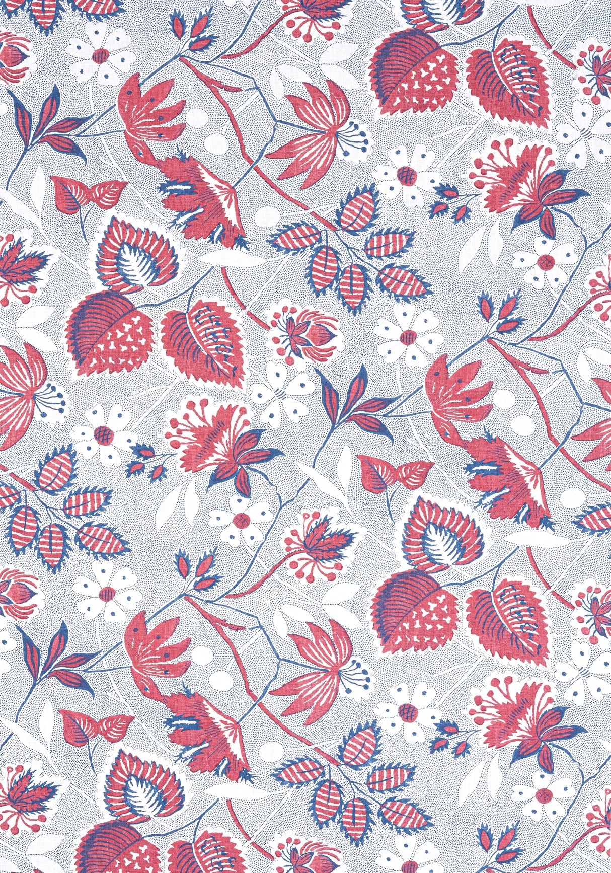 Anna French INDIENNE HAZEL Red and Blue Fabric