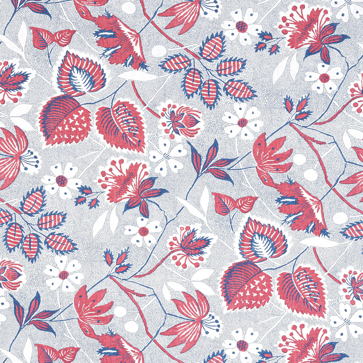 Anna French Indienne Hazel Red And Blue Fabric