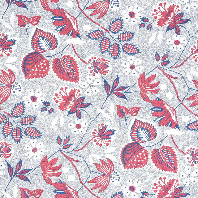 Anna French Indienne Hazel Red And Blue Fabric