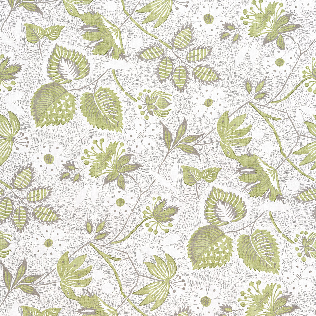 Anna French Indienne Hazel Green And Beige Fabric
