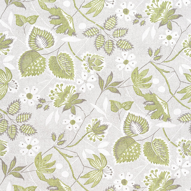 Anna French Indienne Hazel Green And Beige Fabric