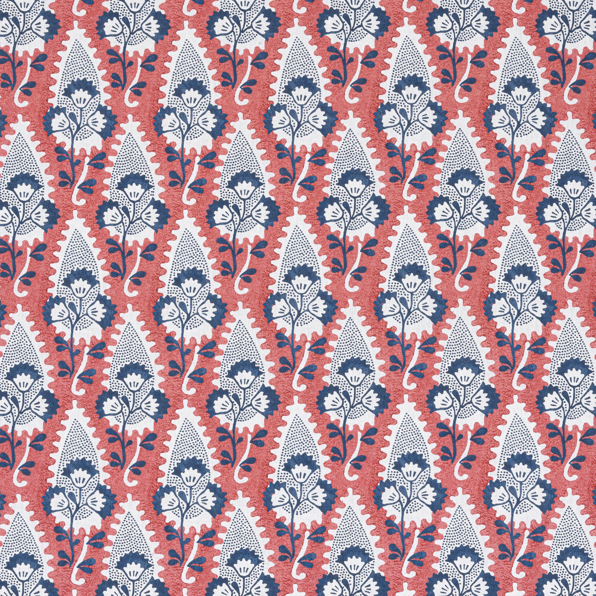 Anna French Cornwall Red And Blue Fabric