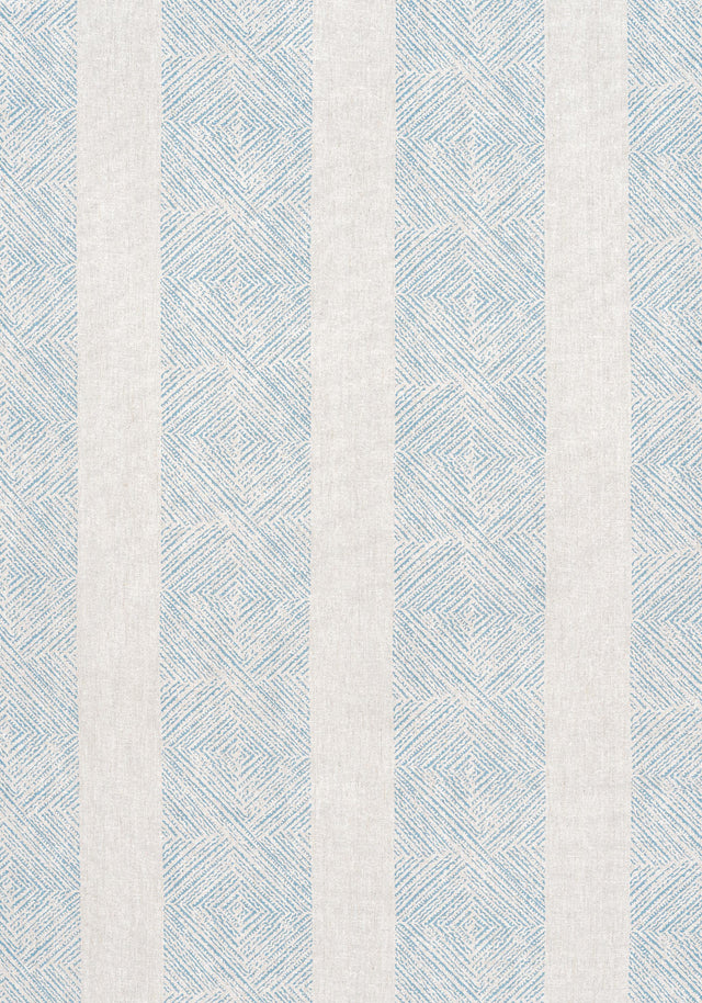 Anna French CLIPPERTON STRIPE Blue on Natural Fabric
