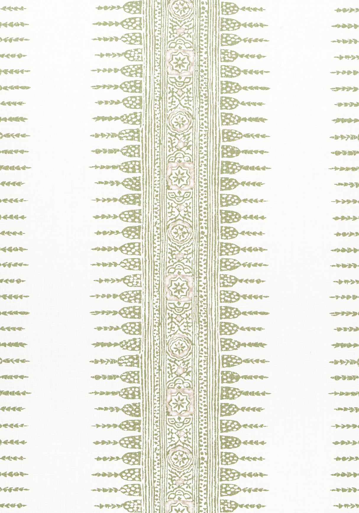Anna French JAVANESE STRIPE Green and White Fabric