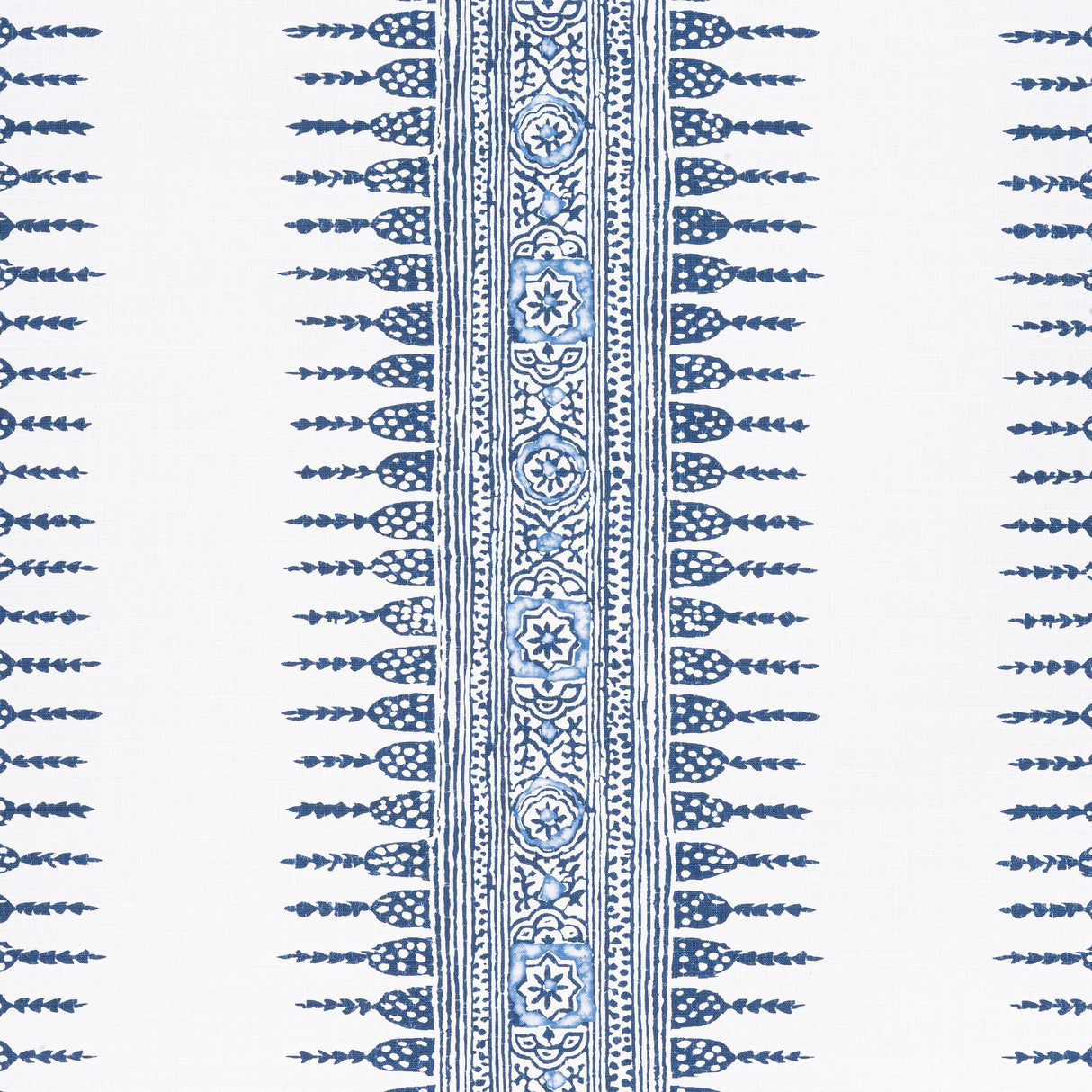 Anna French Javanese Stripe Navy And White Fabric