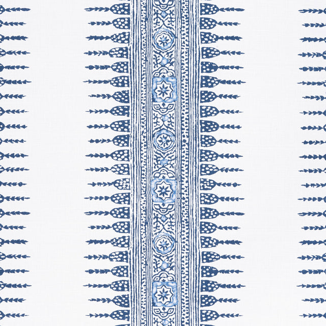 Anna French Javanese Stripe Navy And White Fabric