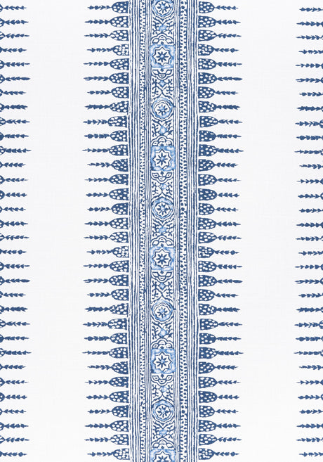 Anna French JAVANESE STRIPE Navy and White Fabric