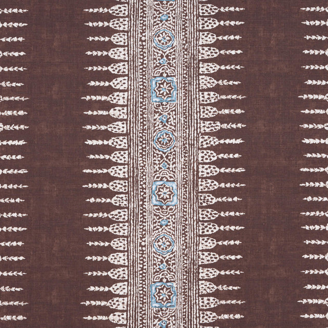 Anna French Javanese Stripe Brown Fabric