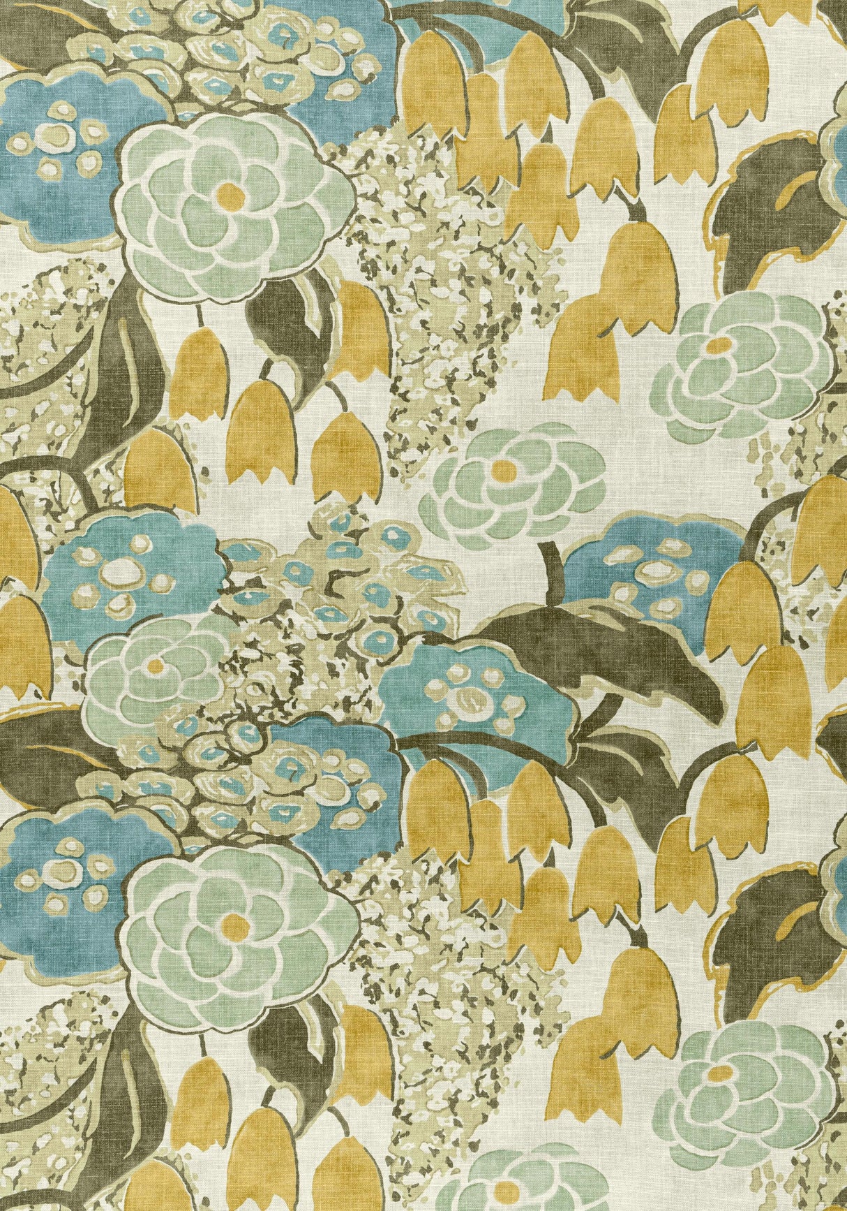 Anna French LAURA Sage and Gold Fabric
