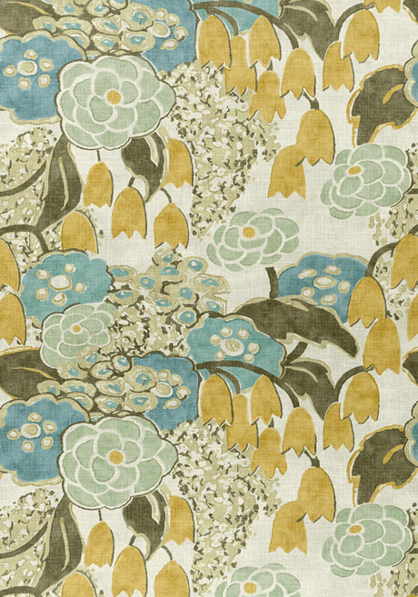 Anna French LAURA Sage and Gold Fabric