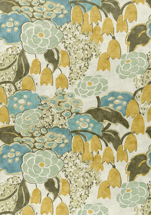 Anna French LAURA Sage and Gold Fabric