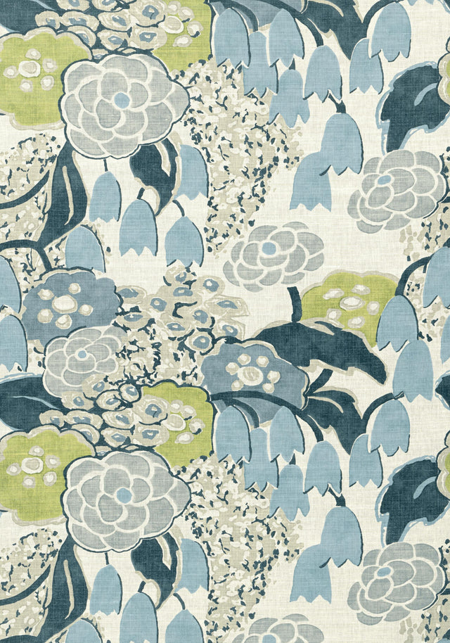 Anna French LAURA Citrus and Blue Fabric
