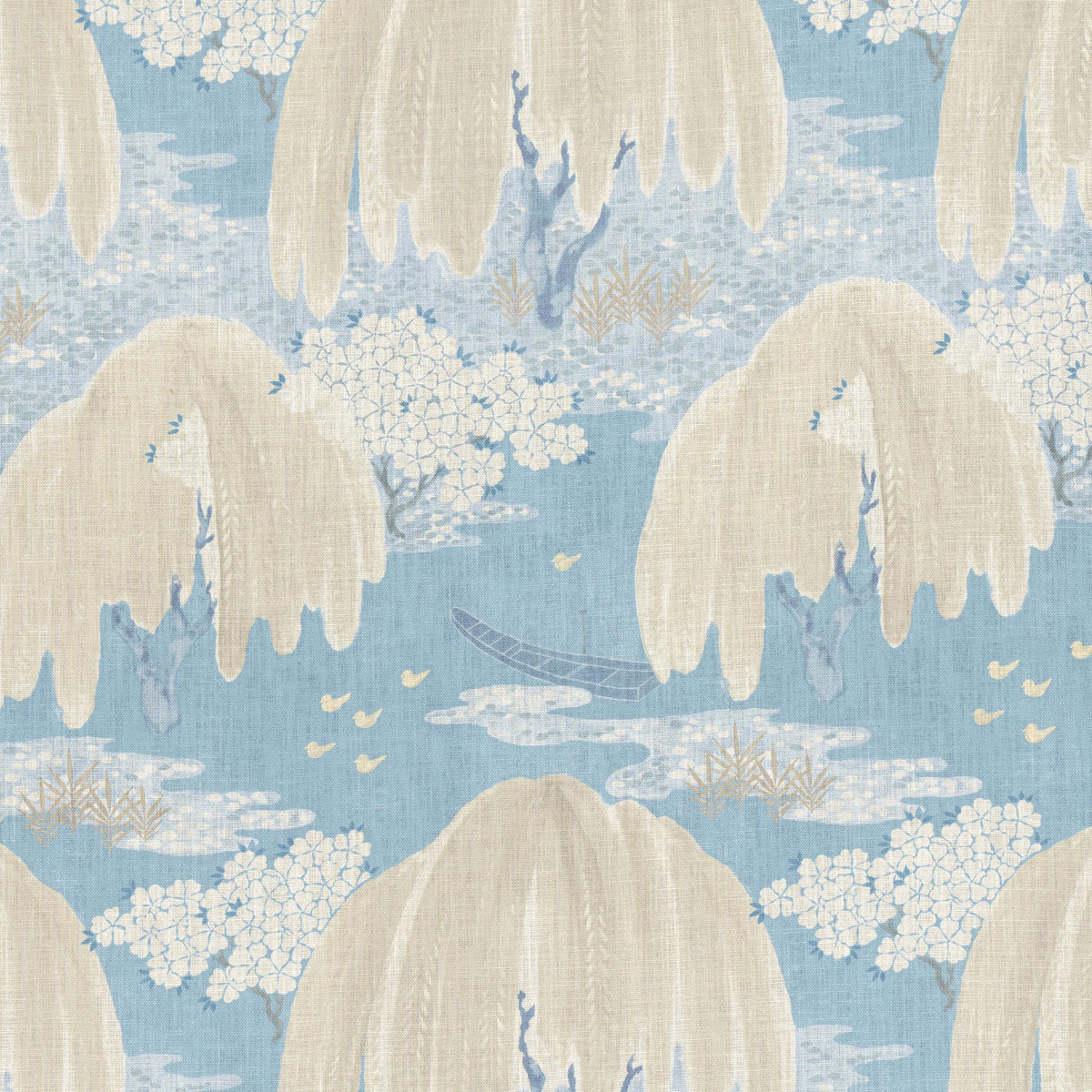Anna French Willow Tree Soft Blue Fabric