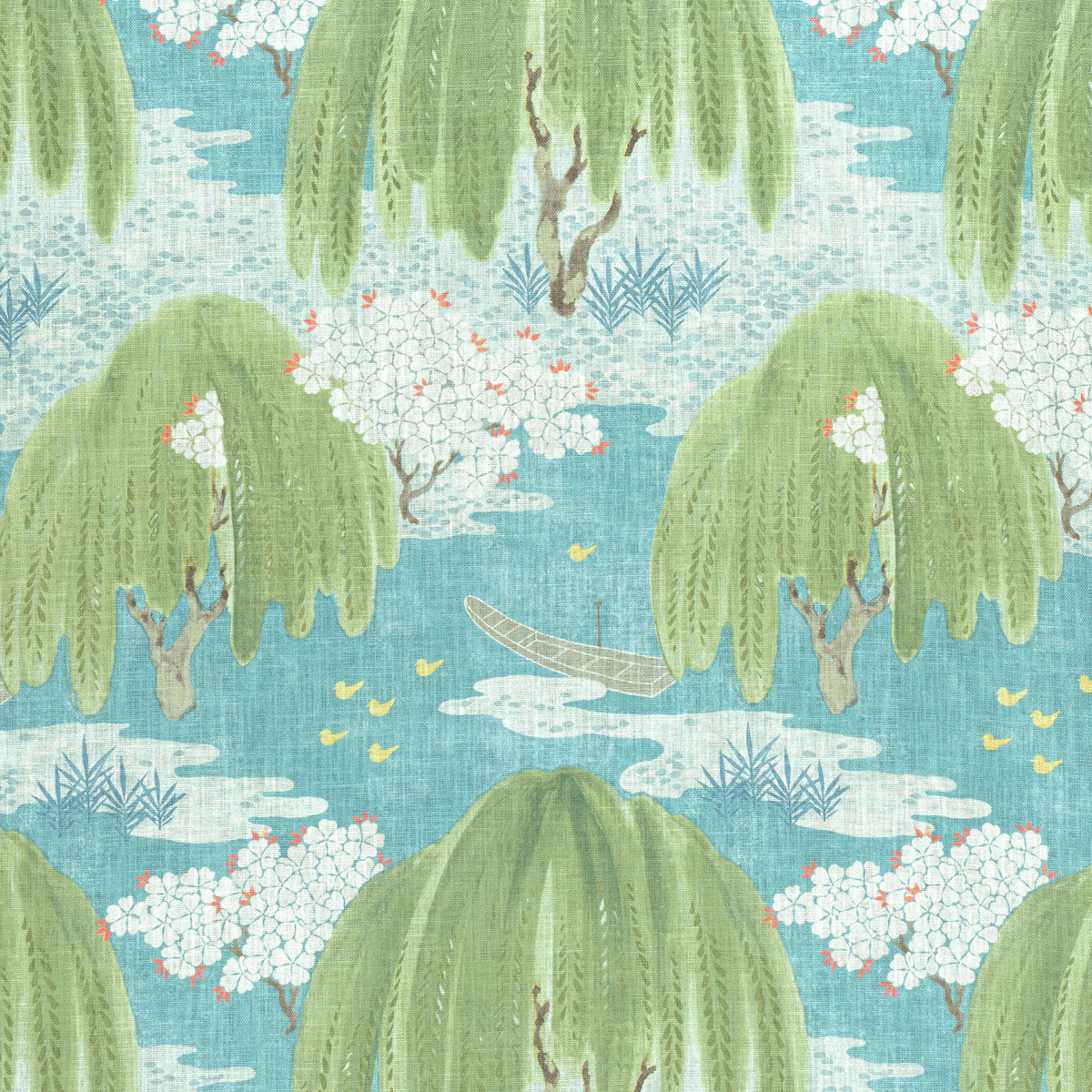 Anna French Willow Tree Turquoise Fabric