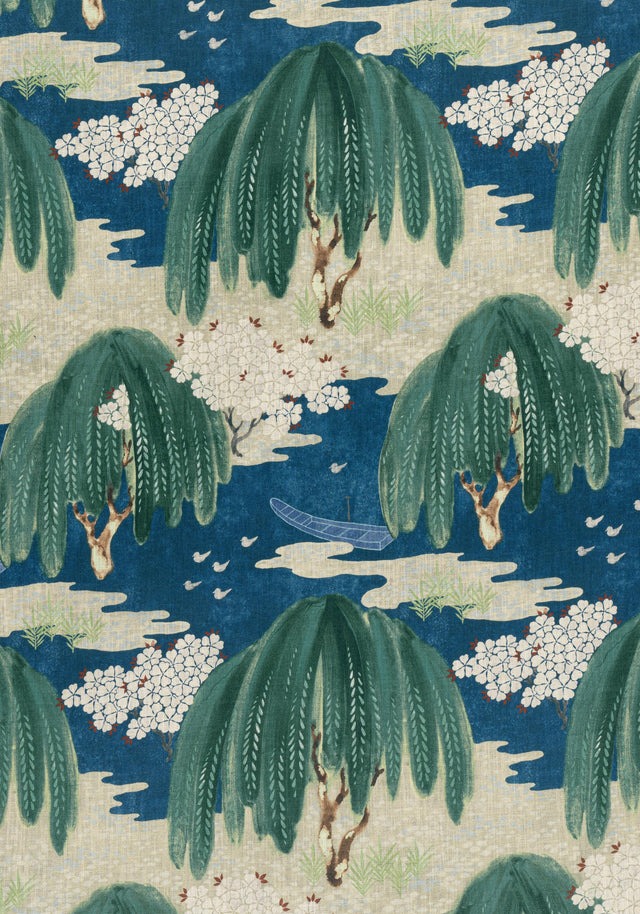 Anna French WILLOW TREE Navy Fabric