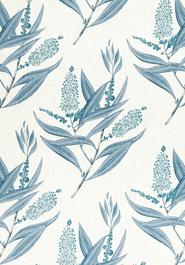 Anna French WINTER BUD Blue Fabric