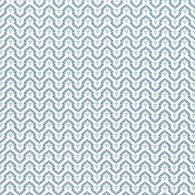 Anna French Wynford Navy On White Fabric