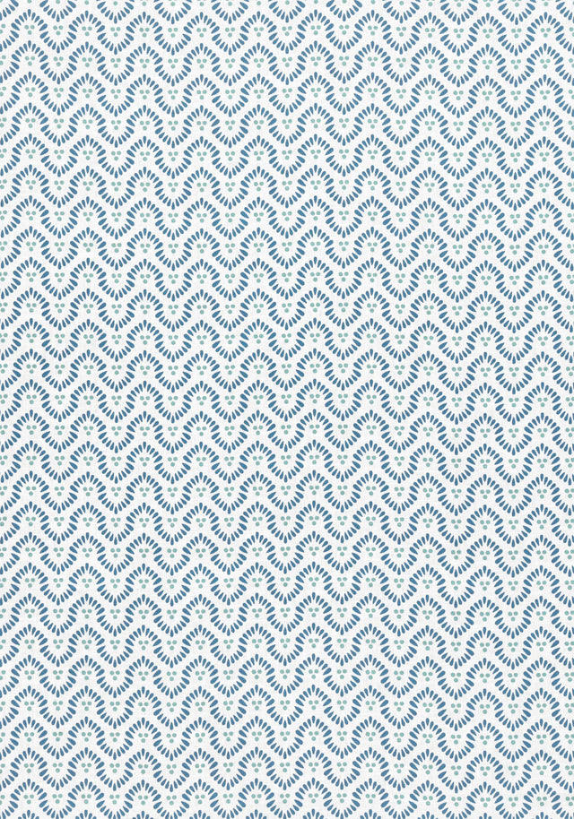 Anna French WYNFORD Navy on White Fabric