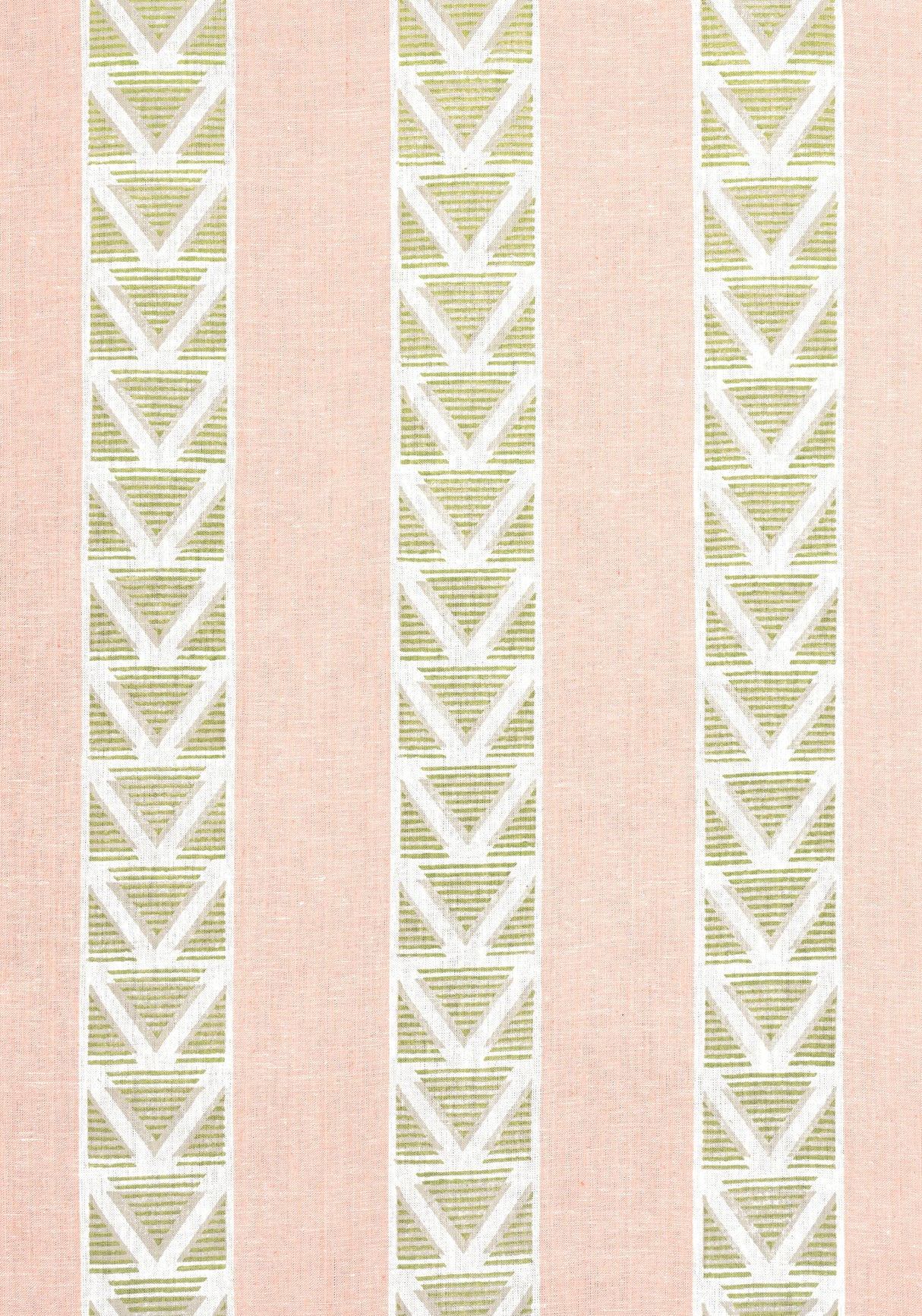 Anna French BURTON STRIPE Blush and Green Fabric