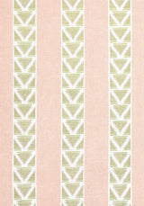 Anna French BURTON STRIPE Blush and Green Fabric