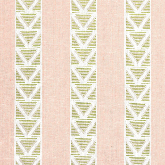 Anna French Burton Stripe Blush And Green Fabric