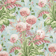 Anna French DAHLIA Coral on Robin's Egg Fabric