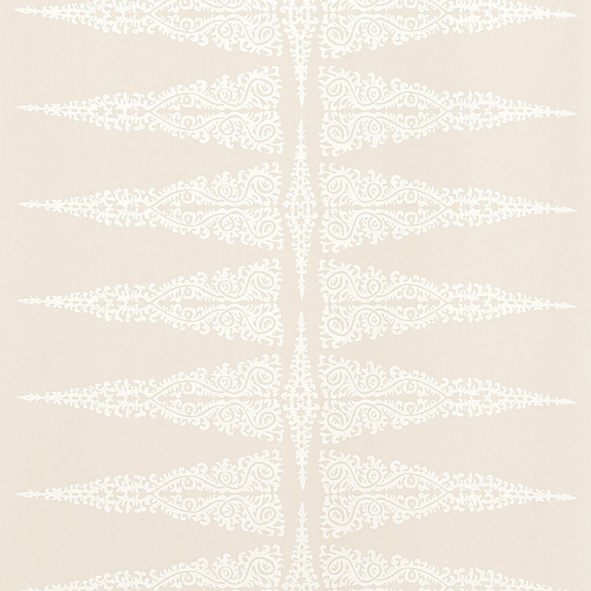 Anna French ELLERY STRIPE White on Beige Fabric