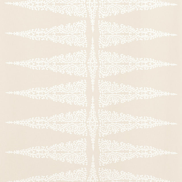 Anna French ELLERY STRIPE White on Beige Fabric