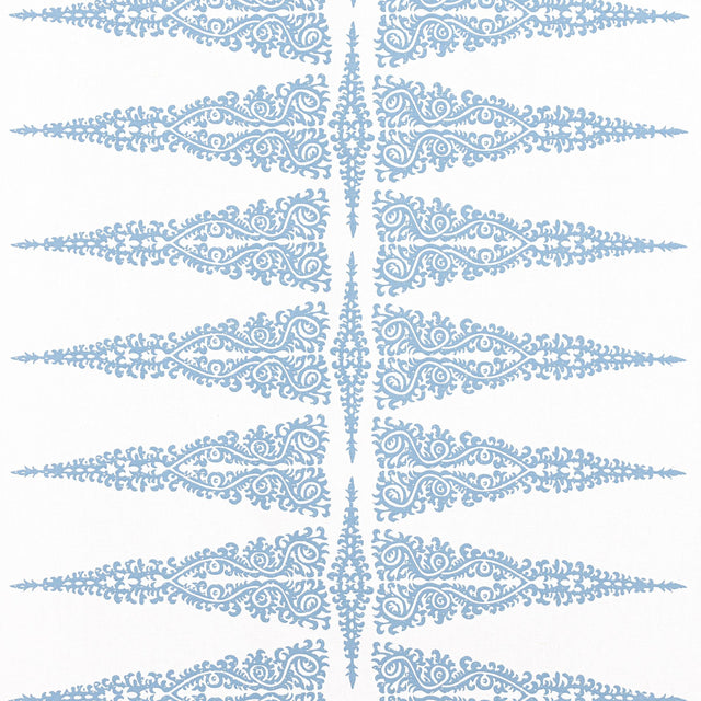 Anna French ELLERY STRIPE Sky Blue on White Fabric