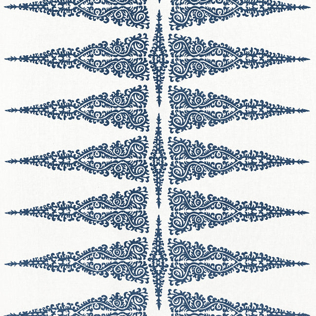 Anna French ELLERY STRIPE Navy on White Fabric