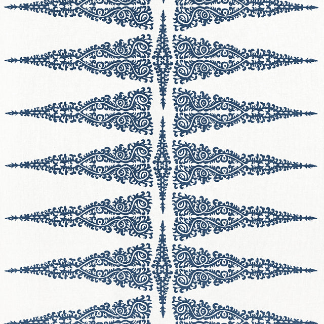 Anna French Ellery Stripe Navy On White Fabric