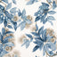 Anna French CAMELLIA GARDEN Linen and Navy Fabric
