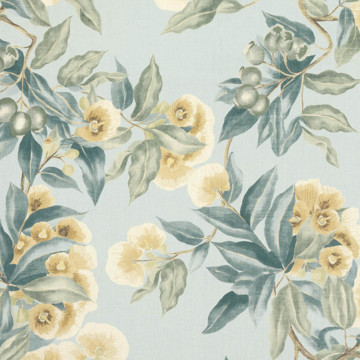 Anna French Camellia Garden Soft Gold Fabric