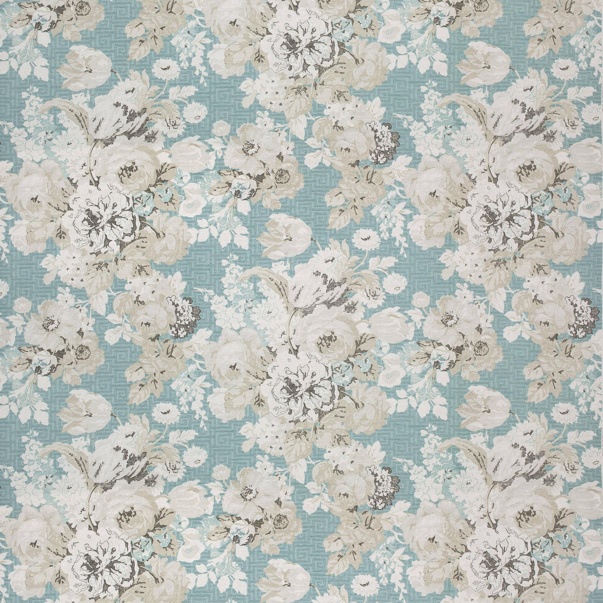 Anna French Wild Floral Aqua Fabric