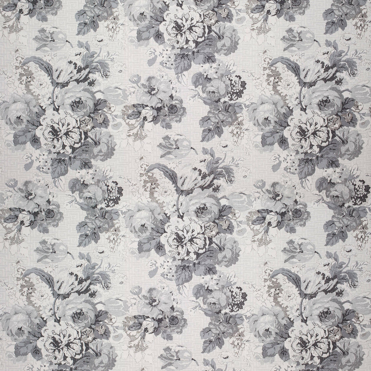 Anna French Wild Floral Grey Fabric