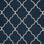 Anna French Tunisia Trellis Embroidery Navy Fabric