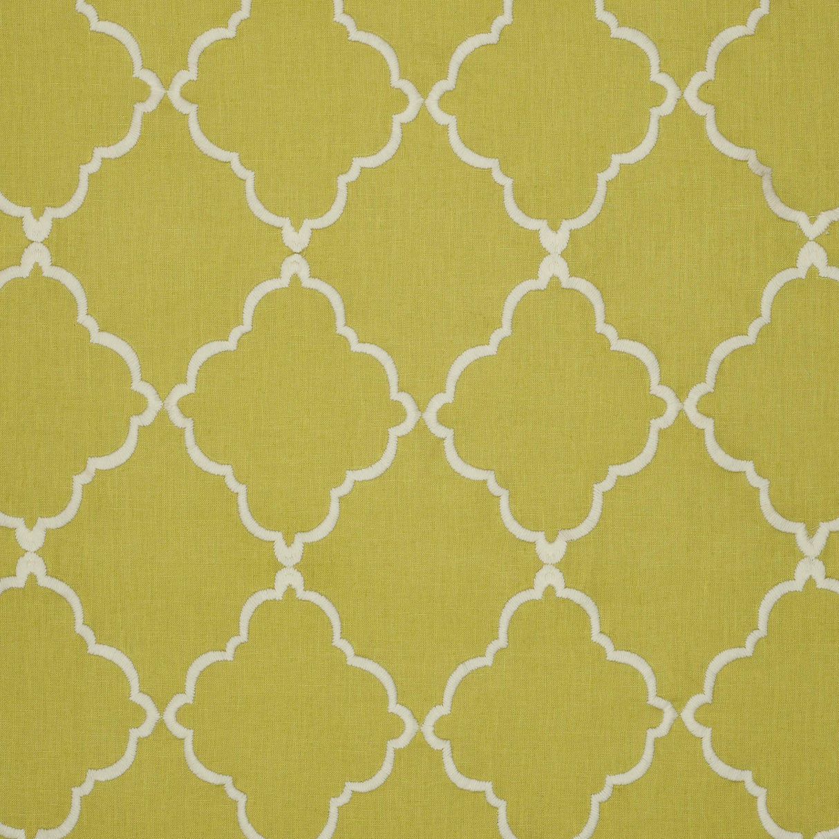Anna French Tunisia Trellis Embroidery Citron Fabric